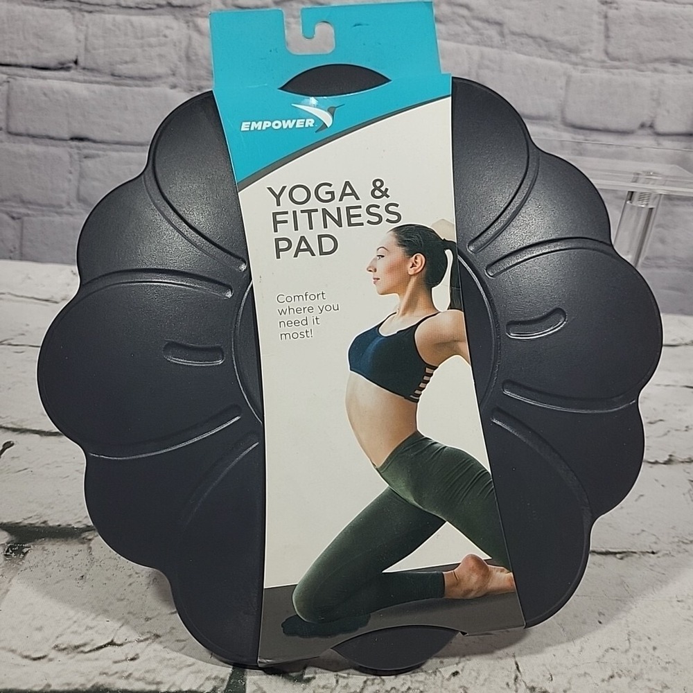 Empower Fitness Yoga Exercise Pad 9" Gray Foam‎ Flower NEW